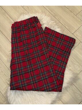 Family PJs Macys Womens Lounge Sleep Pajama Pants Brinkley Plaid XXL 2XL Red New